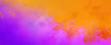 Colorful Background In Purple Pink And Yellow Orange And Red Colors, Colorful Painted Background Texture In Abstract Sunset Or Sunrise Sky Illustration With Watercolor Paint Blotches