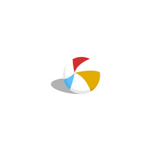 Beach Ball Vector With Three Colors
