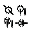 set collection crank creek cycle creative sport bike with initial letter c vector logo icon illustration design isolated white background