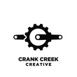crank creek cycle creative sport bike vector logo icon illustration design isolated white background