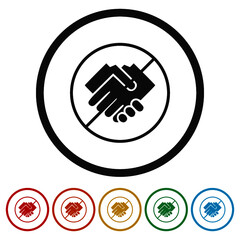 Sticker - No handshake sign ring icon, color set