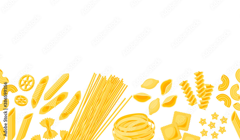 เวกเตอร์ Stock Horizontal seamless border frame composition of many ...
