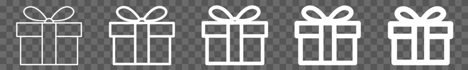 Wall Mural - gift box icon white. present box icons.
