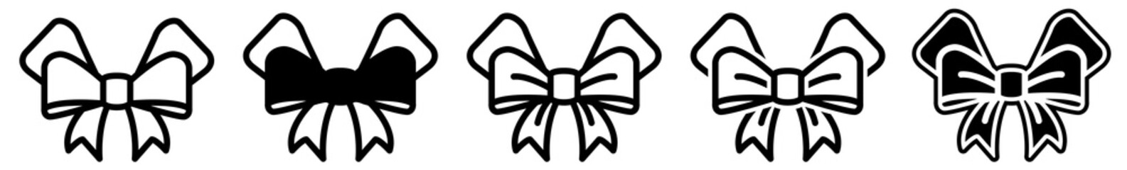 Wall Mural - bow icon set | bows vector illustration logo | christmas bow icons isolated collection