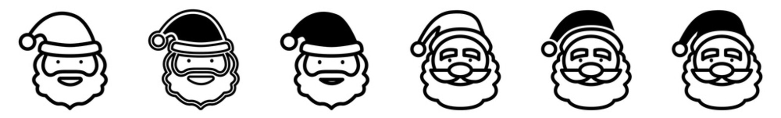 Wall Mural - santa claus icon set | santa claus vector illustration logo | santa claus icons | christmas isolated