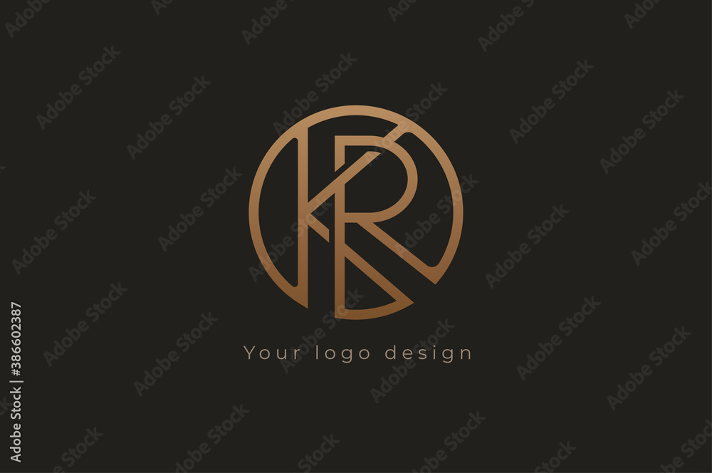 Abstract initial letter K and R logo, usable for branding and business ...