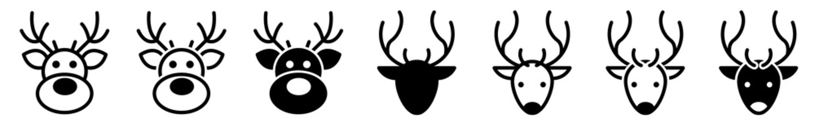Wall Mural - reindeer icon set | reindeers vector illustration logo | christmas reindeer icons | x-mas isolated c