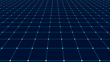 Poster - Vector perspective grid. Detailed lines forming an abstract background