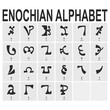 vector icon set with Ancient Occult  Enochian Alphabet  for your project