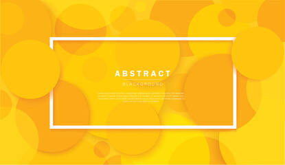 Wall Mural - Abstract circles yellow background vector illustration 