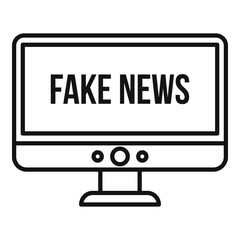 Poster - Web online fake news icon. Outline web online fake news vector icon for web design isolated on white background