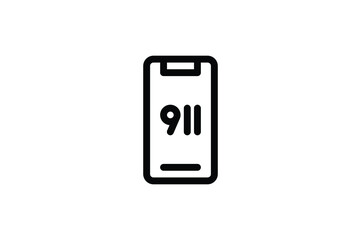 Sticker - Police Outline Icon - Emergency Call