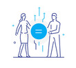 © turbodesign - Equality between man and woman. linear illustration Icons infographics. Landing page site print poster. Line story