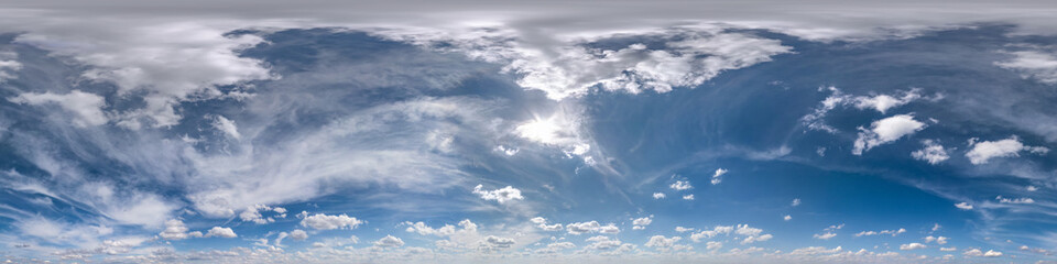 seamless cloudy blue sky hdri panorama 360 degrees angle view with beautiful clouds with zenith for 