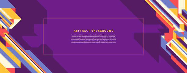 Leinwandbilder - Colorful geometric abstract banner in retro style design. Vector illustration