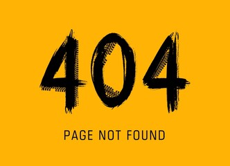 Aufkleber - 404 error, page not found in grunge style made of vector offroad tire prints. Lost internet connection, website under maintenance black dirty typography on yellow background. 404 page car tyres track