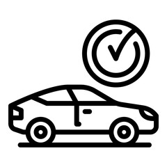 Poster - Done car icon. Outline done car vector icon for web design isolated on white background
