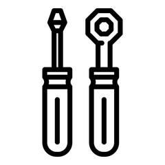 Poster - Car repair tools icon. Outline car repair tools vector icon for web design isolated on white background