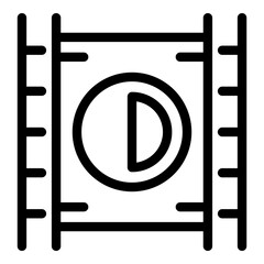 Poster - Play movie icon. Outline play movie vector icon for web design isolated on white background