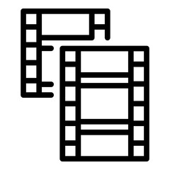Poster - Film reel icon. Outline film reel vector icon for web design isolated on white background