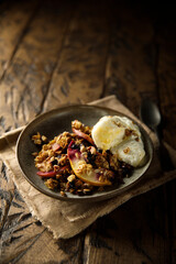 Sticker - Homemade apple berry crumble with vanilla ice cream