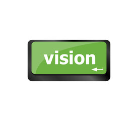 Poster - business vision concept with key on computer keyboard