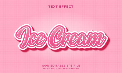 ice cream text style - editable text effect