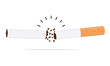 © focus_bell - broken Cigarette butt vector  flat on white background