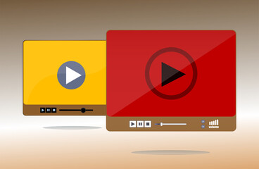 Poster - Modern multimedia player social media template. Media Player template. Video player Interface. Media player mock up