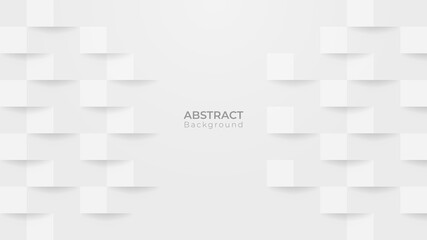 Aufkleber - Abstract 3D modern square pattern background. White and grey geometric texture. vector illustration