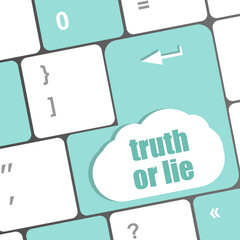 Poster - truth or lie button on computer keyboard key