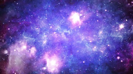 Wall Mural - 3D Deep Space travel through a cluster of stars and galaxies Billions of stars in the Milky Way galaxy Loop Background. Galaxy, Nebula, Stars, Night, Sky, Space, Star dust, Planets, black holes