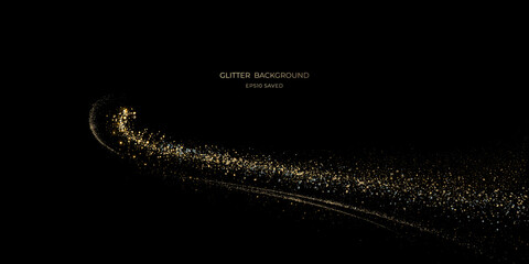 Wall Mural - gold stardust light, glitter background