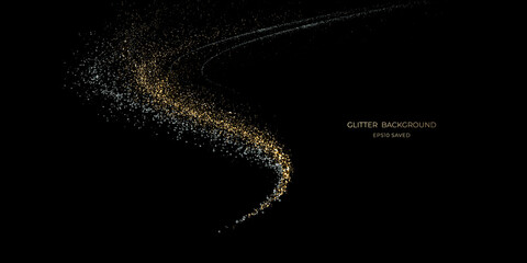 Wall Mural - gold stardust light, glitter background