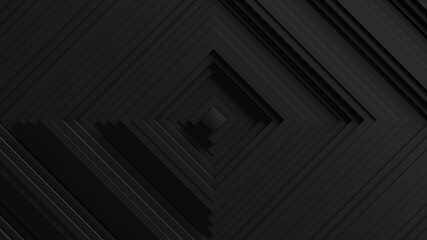 Wall Mural - Abstract square blinds oscilation background. Minimal dark clean corporate backdrop. 3D walls wavy surface. Geometric elements displacement.