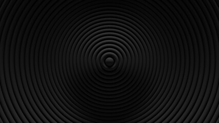 Poster - Abstract circular blinds oscilation background. Minimal dark clean corporate backdrop. 3D rings wavy surface. Geometric elements displacement.
