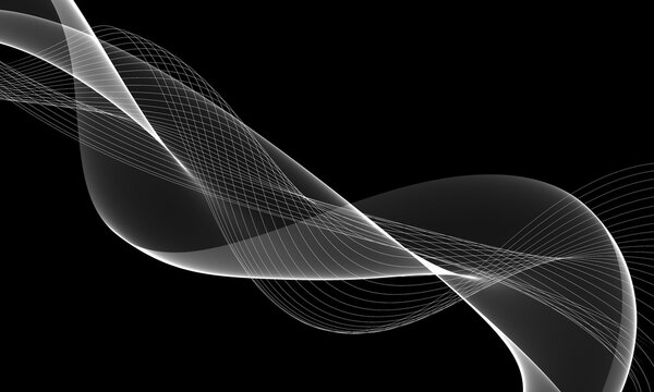 Abstract Black And White Grid Wave Design
