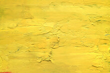 Minimalist Yellow Hand Drawn Abstract Background. Paint Texture. Artistic Background. Oil Paint Facture.