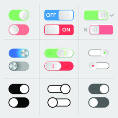 Wall Mural - Vector illustration of toggle enable disable for app or website