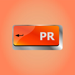 Poster - PR marketing concept. computer keyboard with word Public Relations