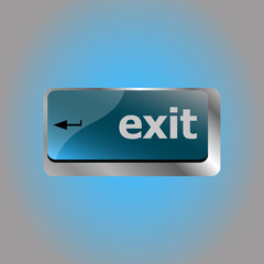 Poster - computer keyboard keys with exit on enter button