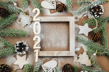 Wall Mural - new year or christmas background.happy new year 2021