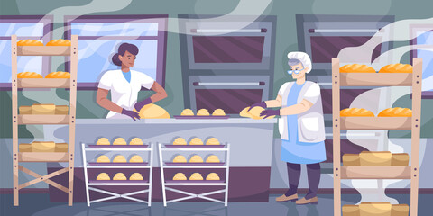 Wall Mural - Bakery Production Facility Composition