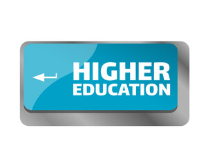 Poster - Higher education . Close up of keyboard, enter computer key.
