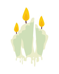 Sticker - halloween candles flames isolated icons