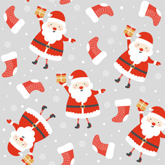 Wall Mural - seamless pattern with santa. christmas pattern. vector