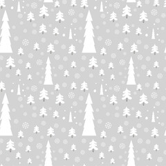 Wall Mural - seamless pattern with christmas tree. winter pattern. vector