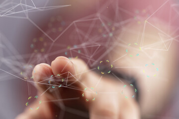 technology binary code interface digital touch