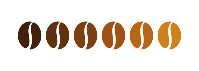 Wall Mural - coffee beans roast level collection.