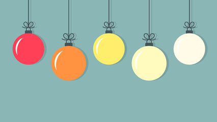 Wall Mural - christmas colorful balls ornaments greeting card.